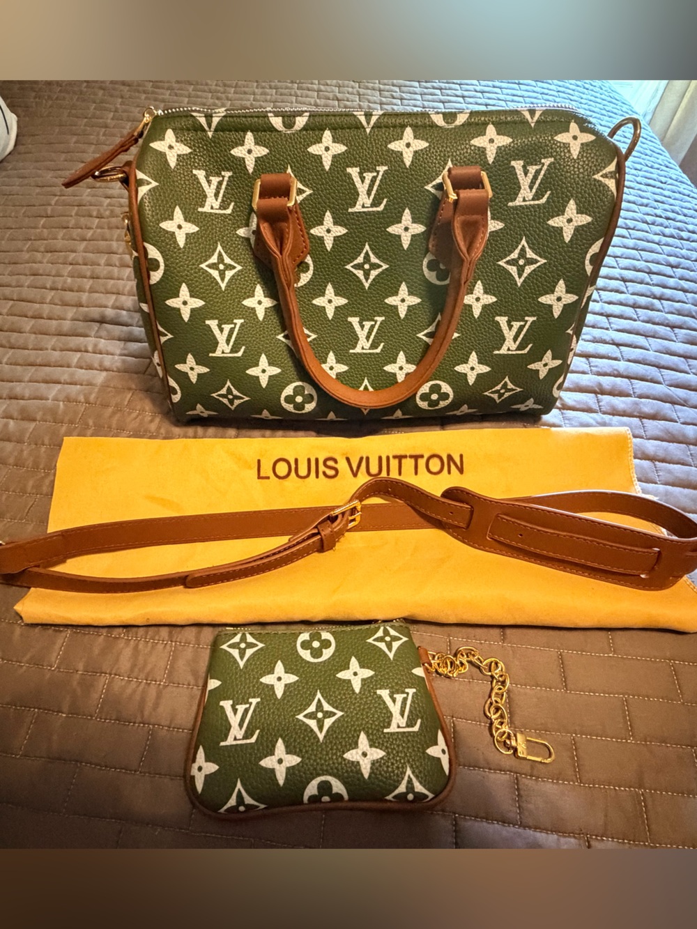 Green Monogram Satchel - Picture 9 of 9